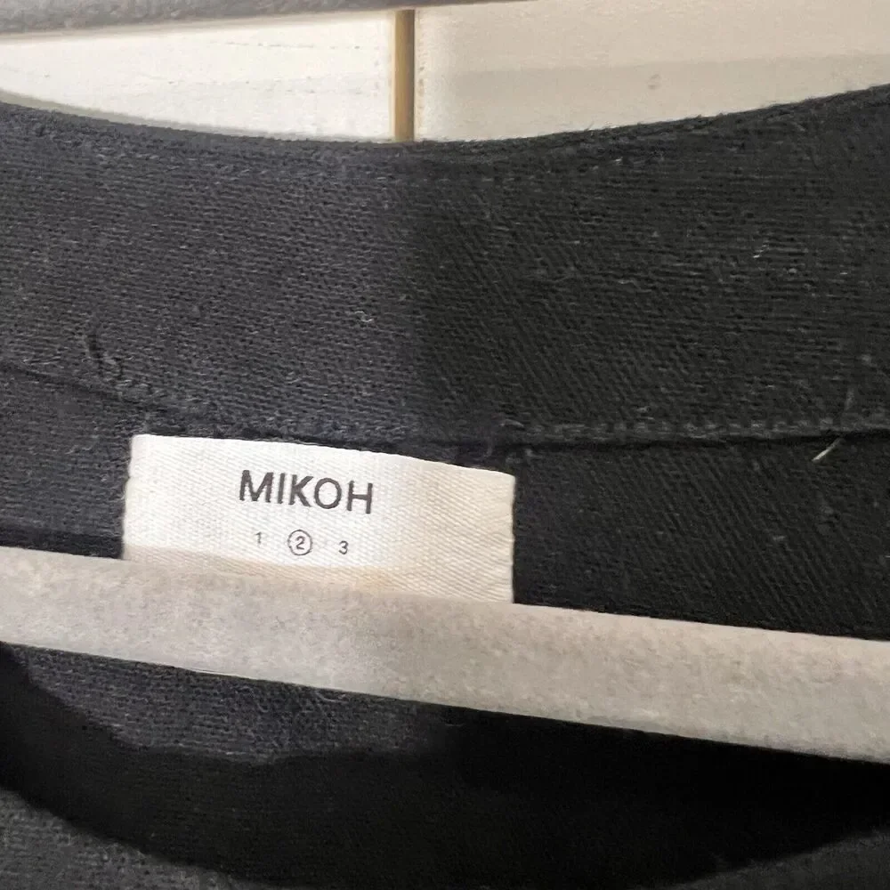 Mikoh Top Women’s M Black Minimalist Boxy Canvas Cotton Long‎ Sleeve - Picture 3 of 6